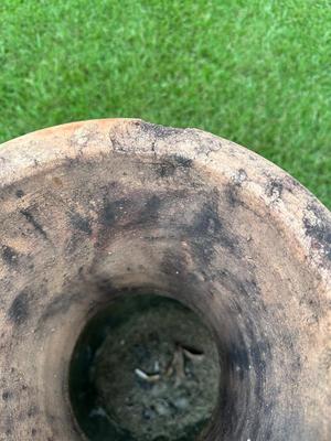 Outdoor Clay Chiminea Fireplace with Grape & Vine Motif