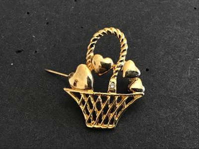 Heart Basket Brooch