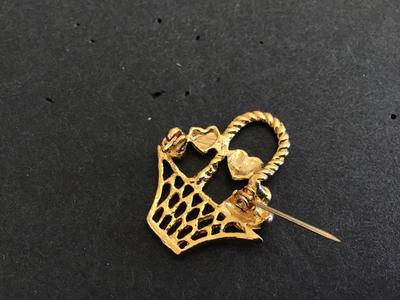 Heart Basket Brooch