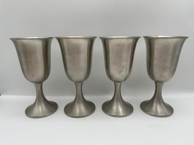 Set of 4 Vintage Web Pewter Goblets