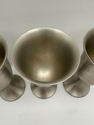 Set of 4 Vintage Web Pewter Goblets