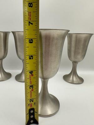 Set of 4 Vintage Web Pewter Goblets