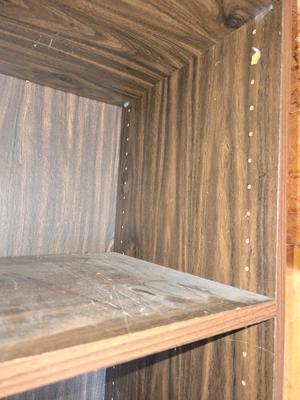 Dark wooden bookshelf