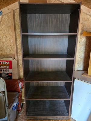 Dark wooden bookshelf
