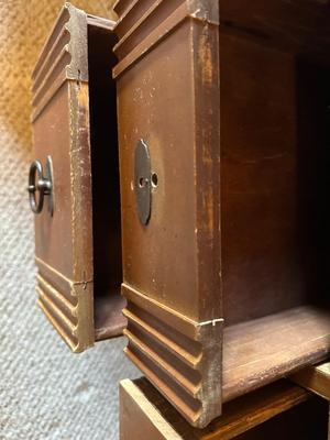 Mid-Century Wood Desk with Portuguese Stone Top