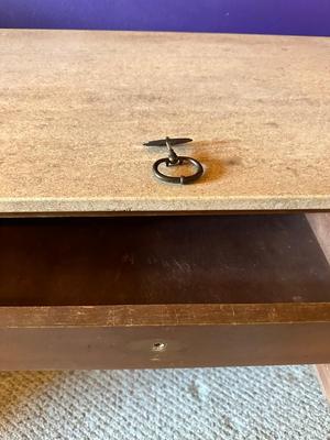 Mid-Century Wood Desk with Portuguese Stone Top