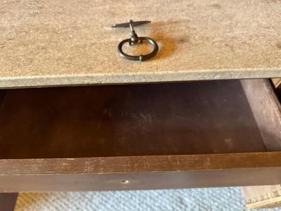 Mid-Century Wood Desk with Portuguese Stone Top