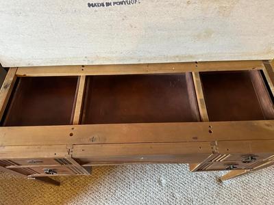Mid-Century Wood Desk with Portuguese Stone Top