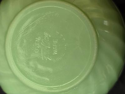 Fire King dishware - Uranium glass sherbert dishes - vintage vase - Fire King jade green bowl and a deviled egg platter