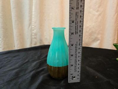 Fire King dishware - Uranium glass sherbert dishes - vintage vase - Fire King jade green bowl and a deviled egg platter