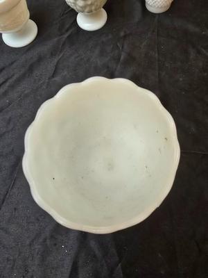 Milk Glass vases, bowls, and dishware