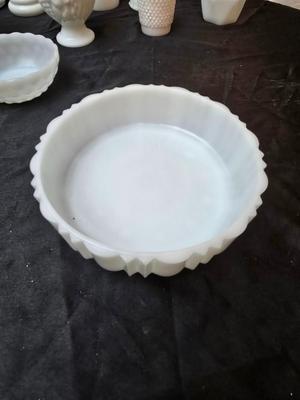 Milk Glass vases, bowls, and dishware