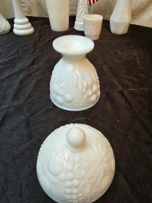 Milk Glass vases, bowls, and dishware
