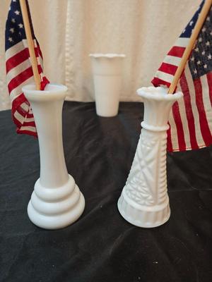 Milk Glass vases, bowls, and dishware
