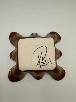 Signed Studio Pottery Bowl with Cross Motif