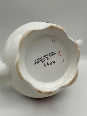 Arthur Wood & Son England Rose Pattern Teapot with Lid