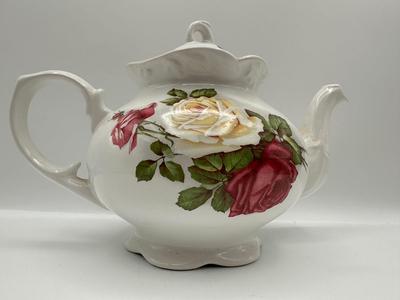 Arthur Wood & Son England Rose Pattern Teapot with Lid