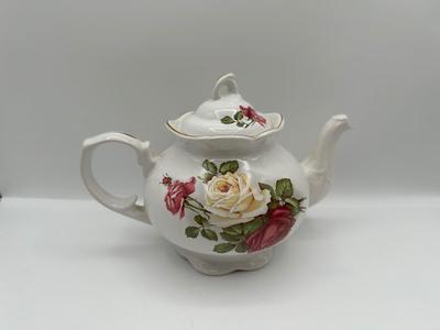 Arthur Wood & Son England Rose Pattern Teapot with Lid