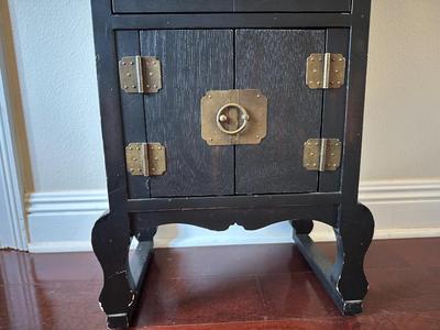 Asian-Style Black Lacquer Cabinet