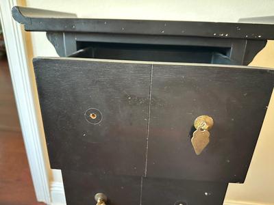 Asian-Style Black Lacquer Cabinet