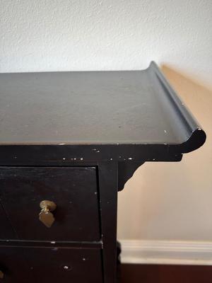 Asian-Style Black Lacquer Cabinet