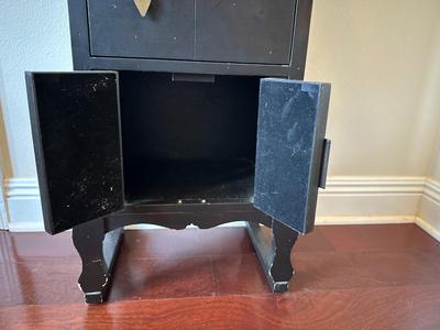 Asian-Style Black Lacquer Cabinet