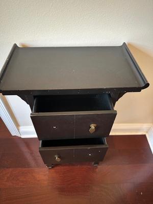 Asian-Style Black Lacquer Cabinet