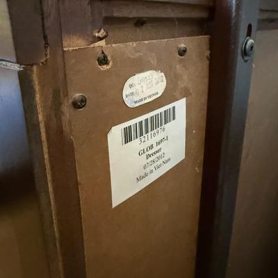Two Toned Wooden Dresser with Mirror and Glass Top (PB-KD)