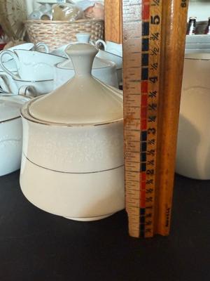 Sale Photo Thumbnail #2530: 12 tea saucers 12 coffee cups teapot cream & sugar