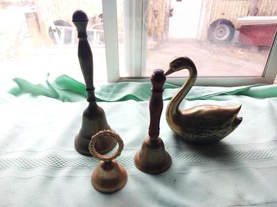 BRASS BELLS AND SOLID BRASS SWAN