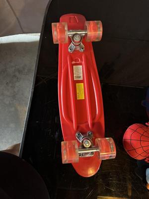 PLUSH TOYS AND A LIGHT UP SKATEBOARD