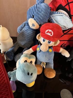 PLUSH TOYS AND A LIGHT UP SKATEBOARD