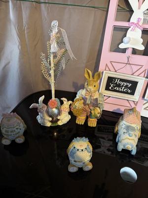 NEW FLUFFY BUNNY NIGHT LIGHTS AND OTHER EASTER DECORATIONS