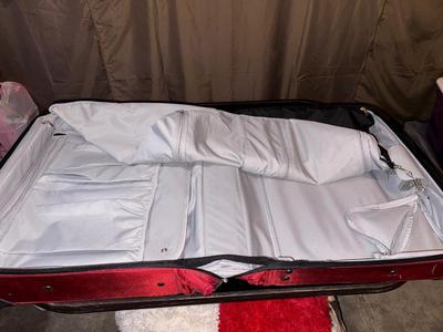 HANDMADE TABLECLOTH & SKYWAY SUITCASE