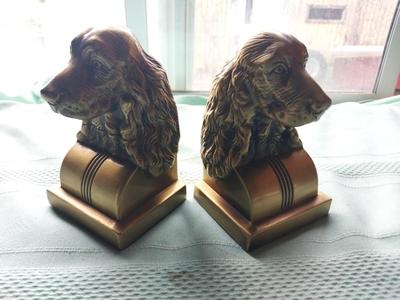 SOLID BRASS DOGGIE BOOKENDS