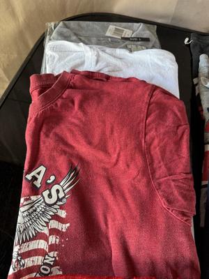 MEN'S SHIRTS (L) SHOES AND HOODIE