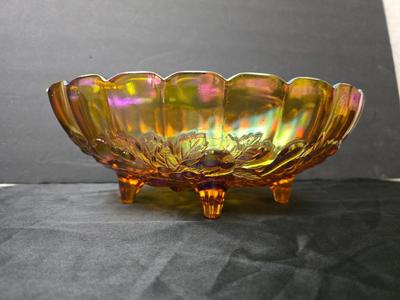 Vintage Indiana glass carnival glass large fruit bowl