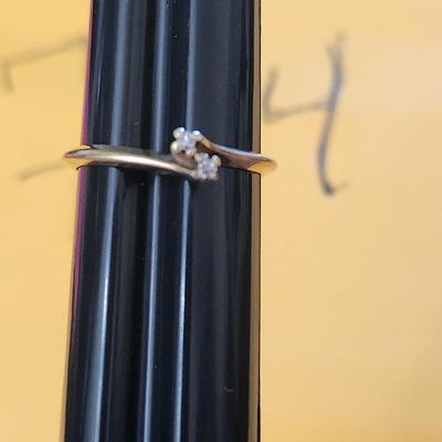 TWO 10k Yellow Gold Rings - 2.2 grams size 2.5, 5