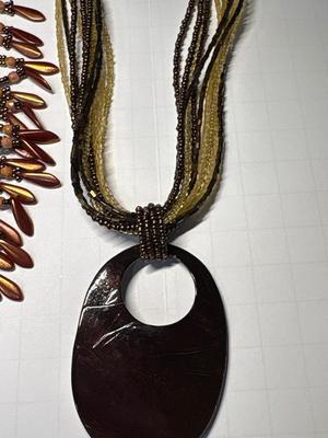 Earth-tone beaded necklaces