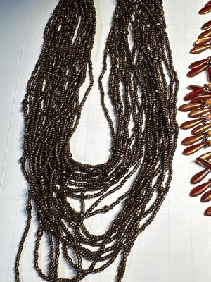 Earth-tone beaded necklaces