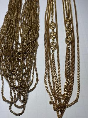 4 gold necklaces