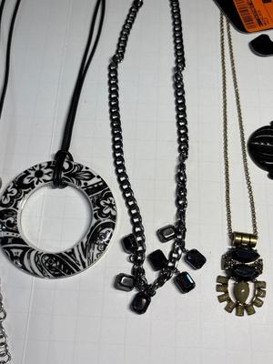 5 black necklaces