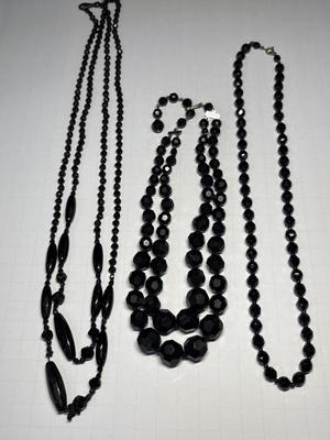 3 black necklaces