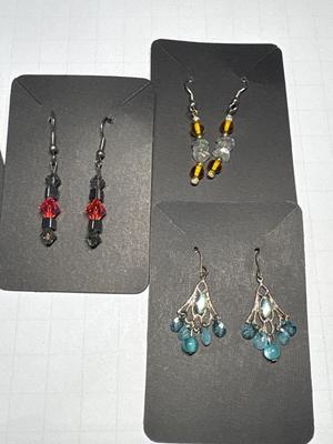 7 pair pierced earrings