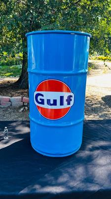 STEEL GULF 16 GALLON TRASH CAN