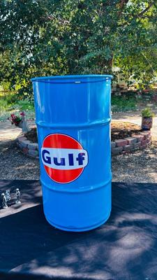 STEEL GULF 16 GALLON TRASH CAN