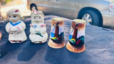 WOOD BURNING STOVES, CORN ON THE COB, PILGRIMS, GEORGE AND MARTHA WASHINGTON SALT AND PEPPER SHAKERS AND MORE