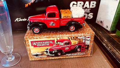 KEVIN HARVICK & NEON BUDWEISER SIGNS, 1940 DIE CAST PICK UP AND MORE!