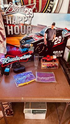 KEVIN HARVICK & NEON BUDWEISER SIGNS, 1940 DIE CAST PICK UP AND MORE!