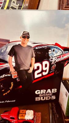 KEVIN HARVICK & NEON BUDWEISER SIGNS, 1940 DIE CAST PICK UP AND MORE!